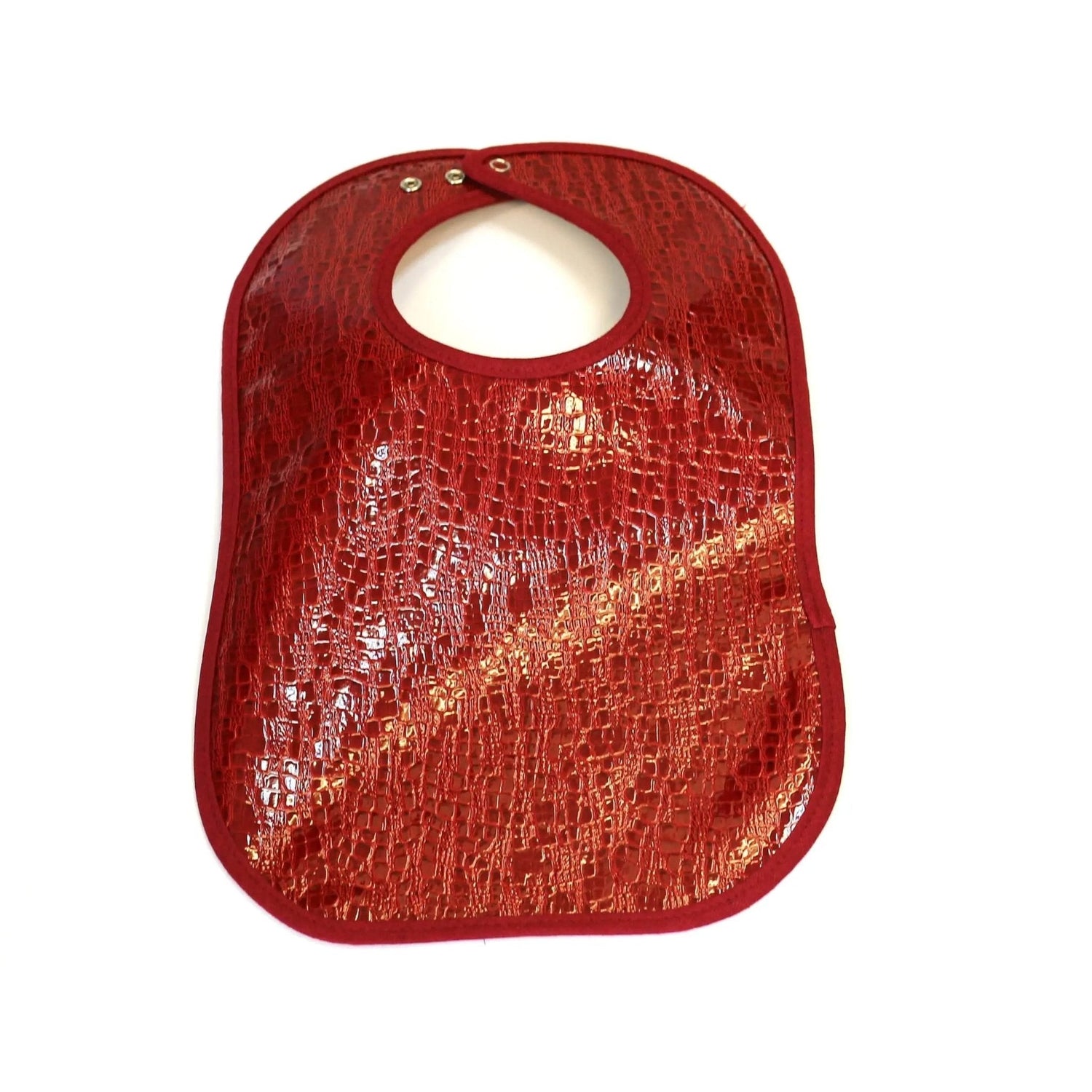 Crocodile Patent Leather Bib — Leather Baby Bib (view 7) | Judaica Square Lakewood