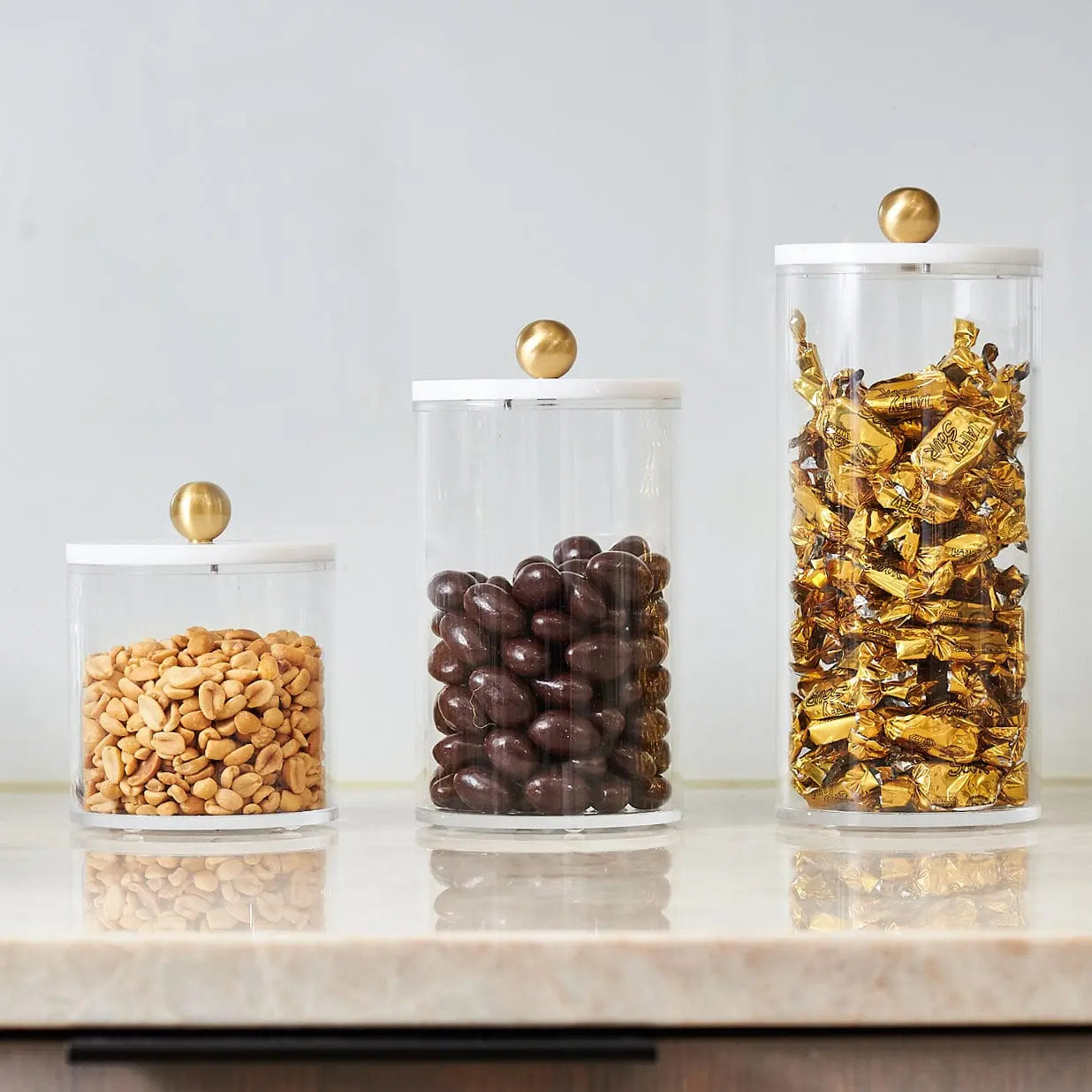 Cylinder Canisters (Large) — styled in-room | Judaica Square Lakewood