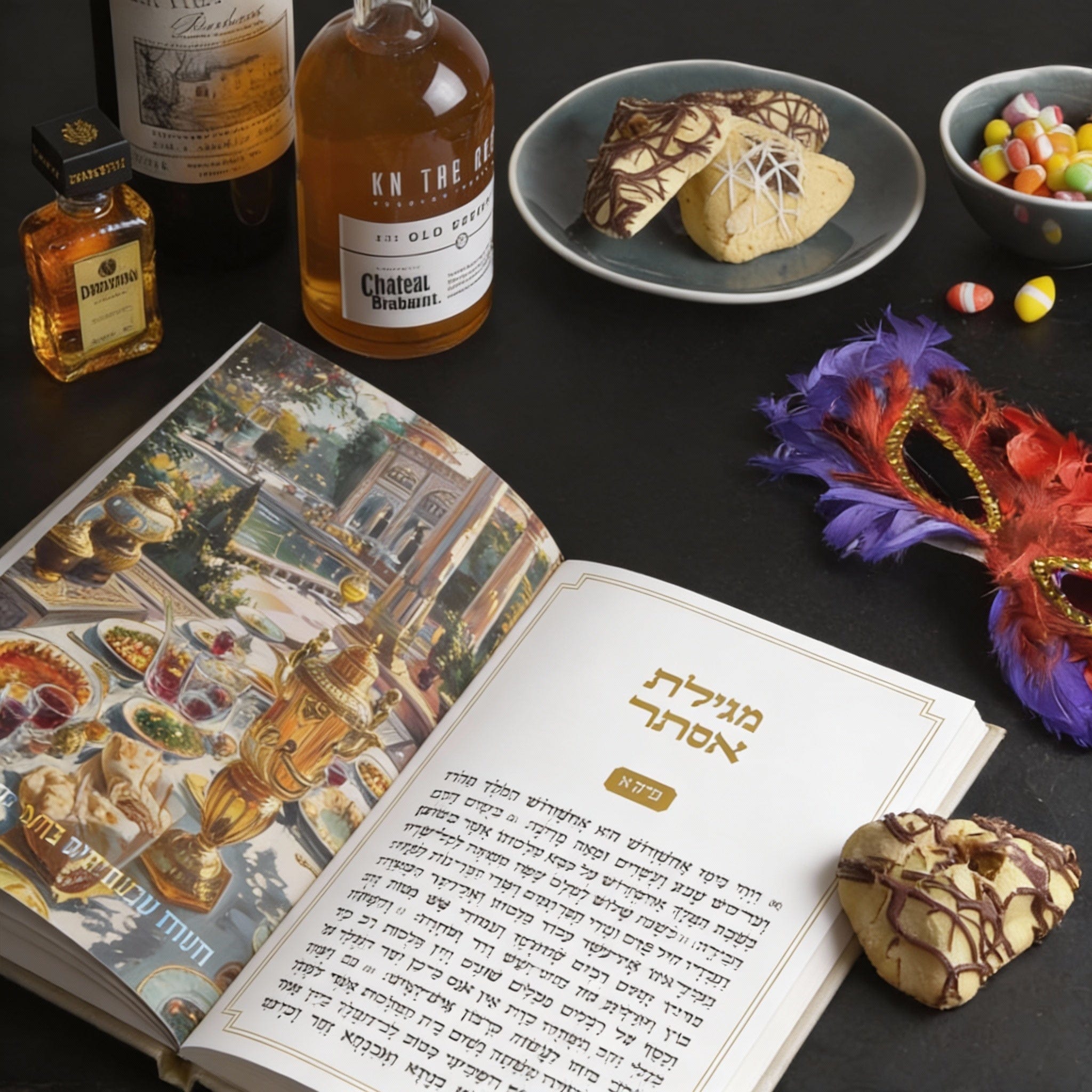 Deluxe Leather Painted Megillas Esther