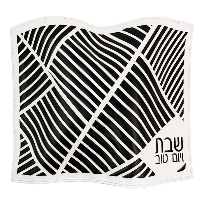 Diagonal Laser Cut Challah Cover — leather | Judaica Square Lakewood