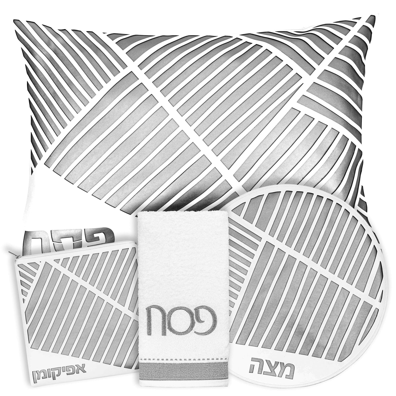Diagonal Laser Cut Pesach Set — hero shot | Judaica Square Lakewood