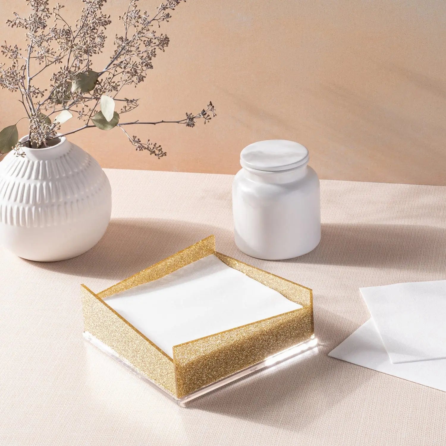 Diagonal Napkin Holder — side detail | Judaica Square Lakewood