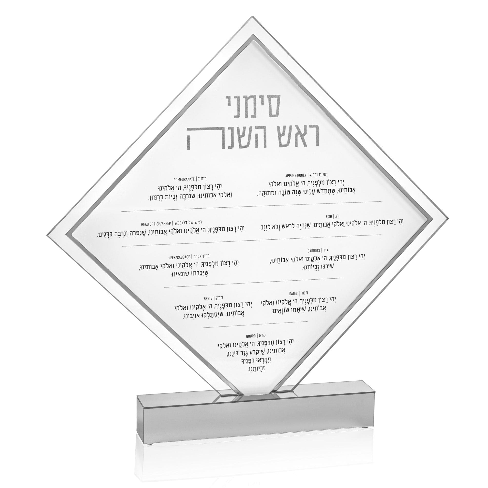 Diamond Simanim Tabletop — styled in-room | Judaica Square Lakewood