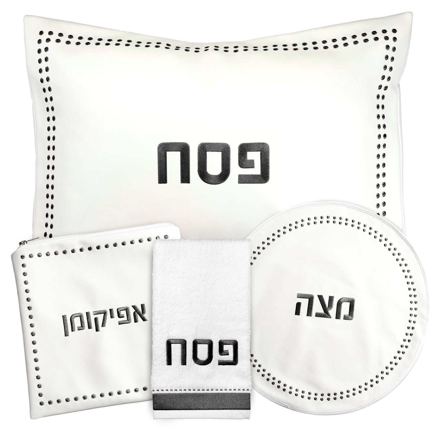 Dot Border Pesach Set — reverse view | Judaica Square Lakewood
