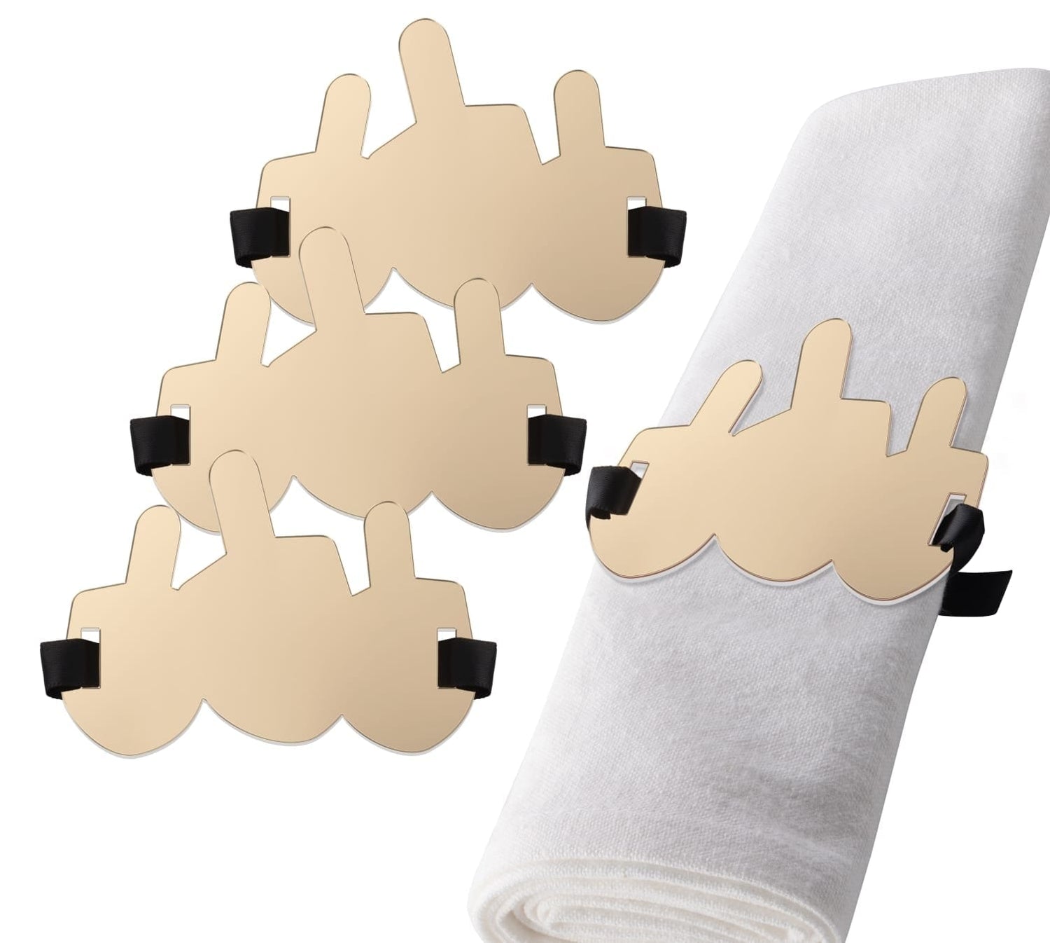 Dreidel Napkin Wraps — detail view