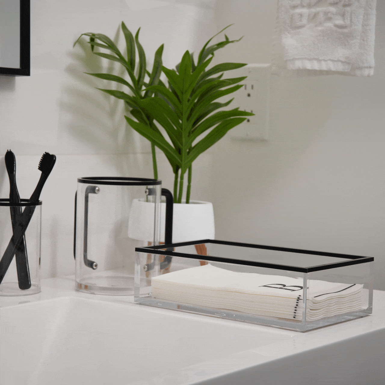 Edge Guest Towel Holder — reverse view | Judaica Square Lakewood