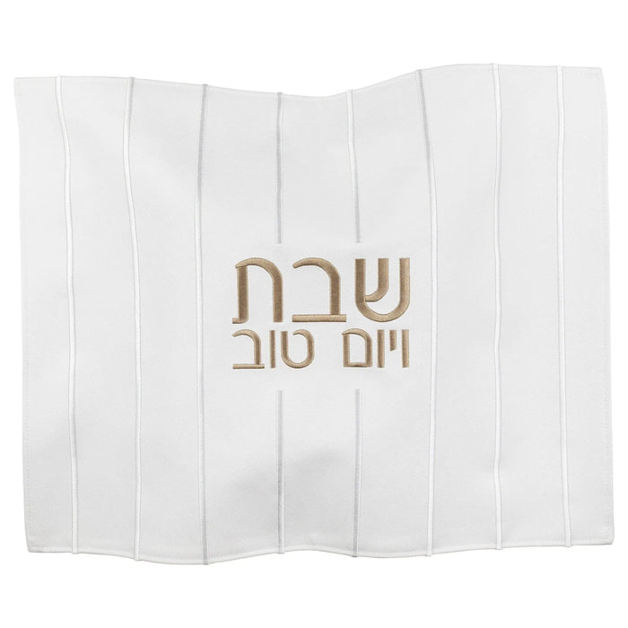Embroidered Lines Challah Cover — leather | Judaica Square Lakewood