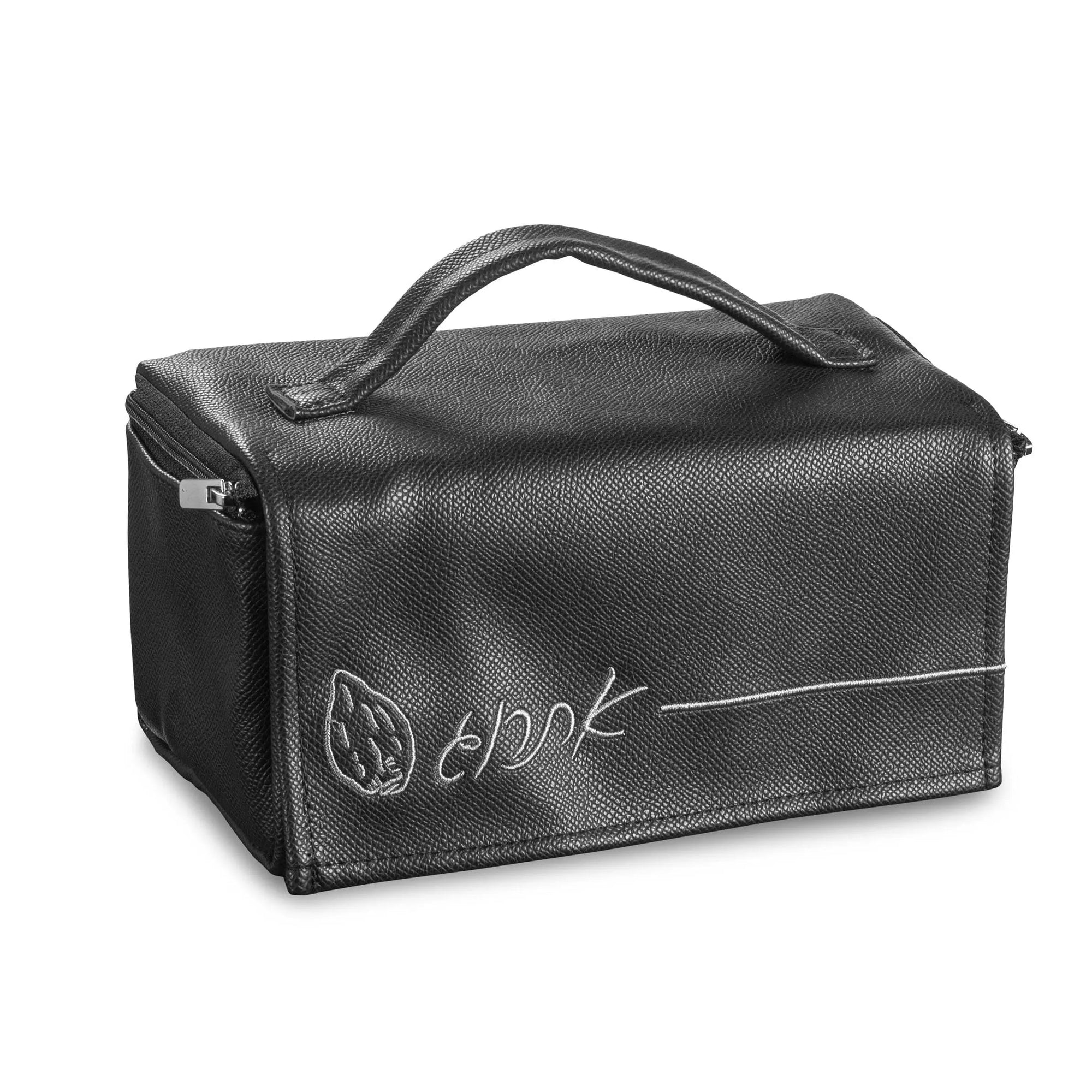 Embroidered Leather Esrog Bag — styled in-room | Judaica Square Lakewood