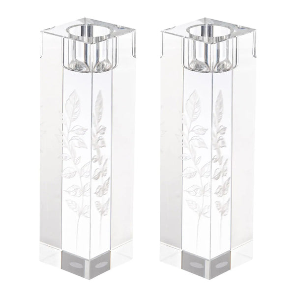 Engraved Crystal Candlesticks | Judaica Square Lakewood