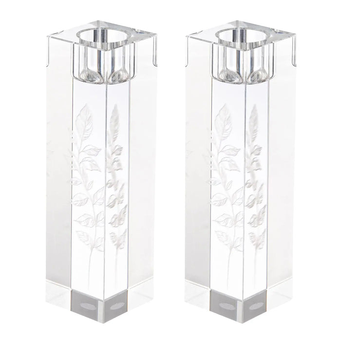 Engraved Crystal Candlesticks — Judaica | Judaica Square Lakewood