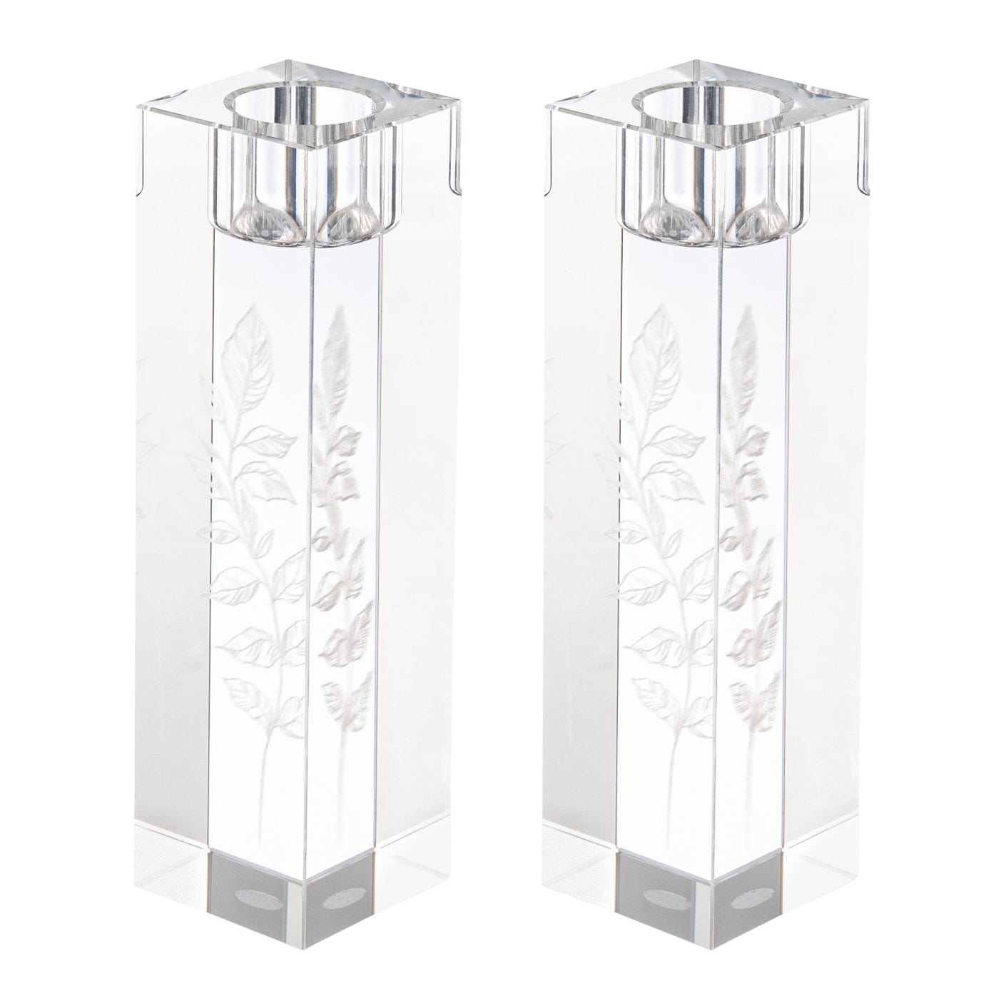 Engraved Crystal Candlesticks