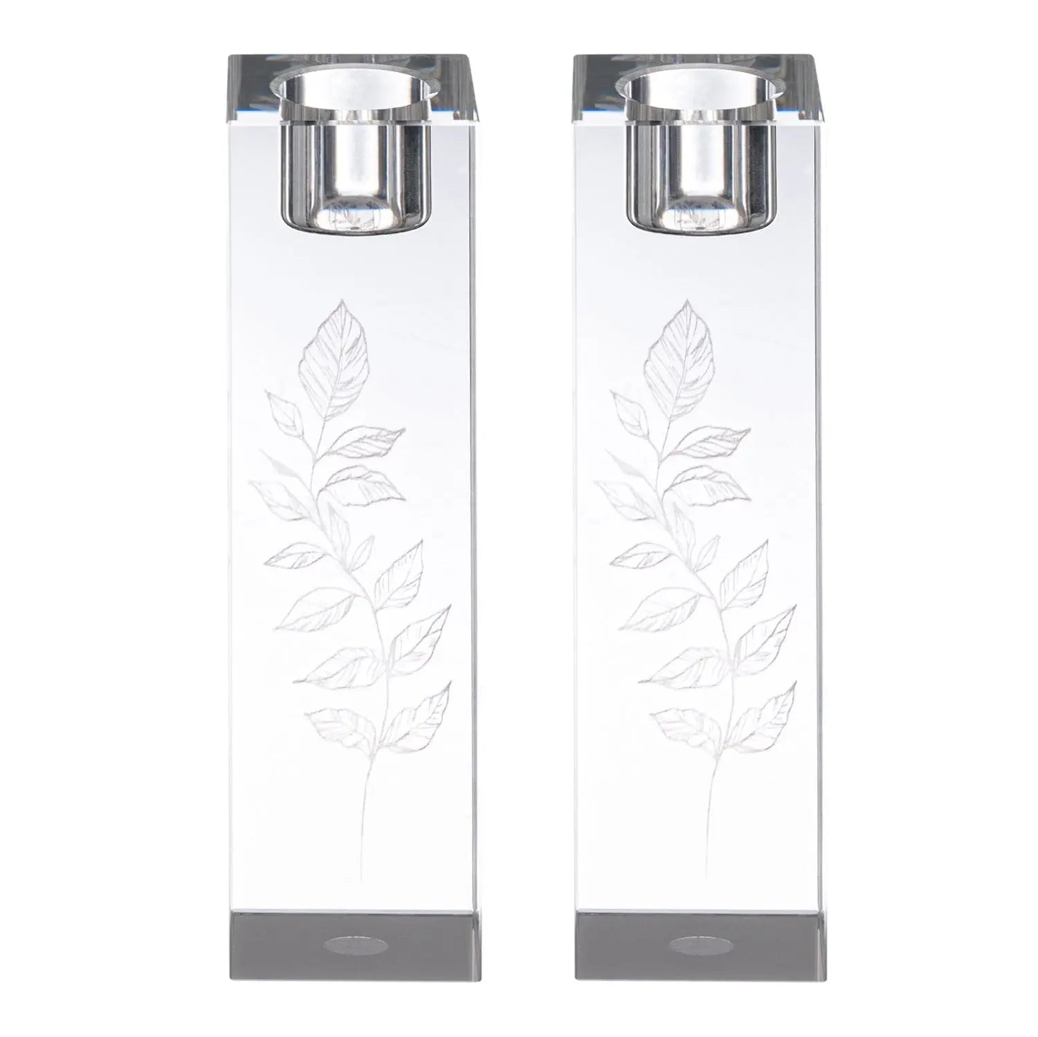 Engraved Crystal Candlesticks | Judaica Square Lakewood