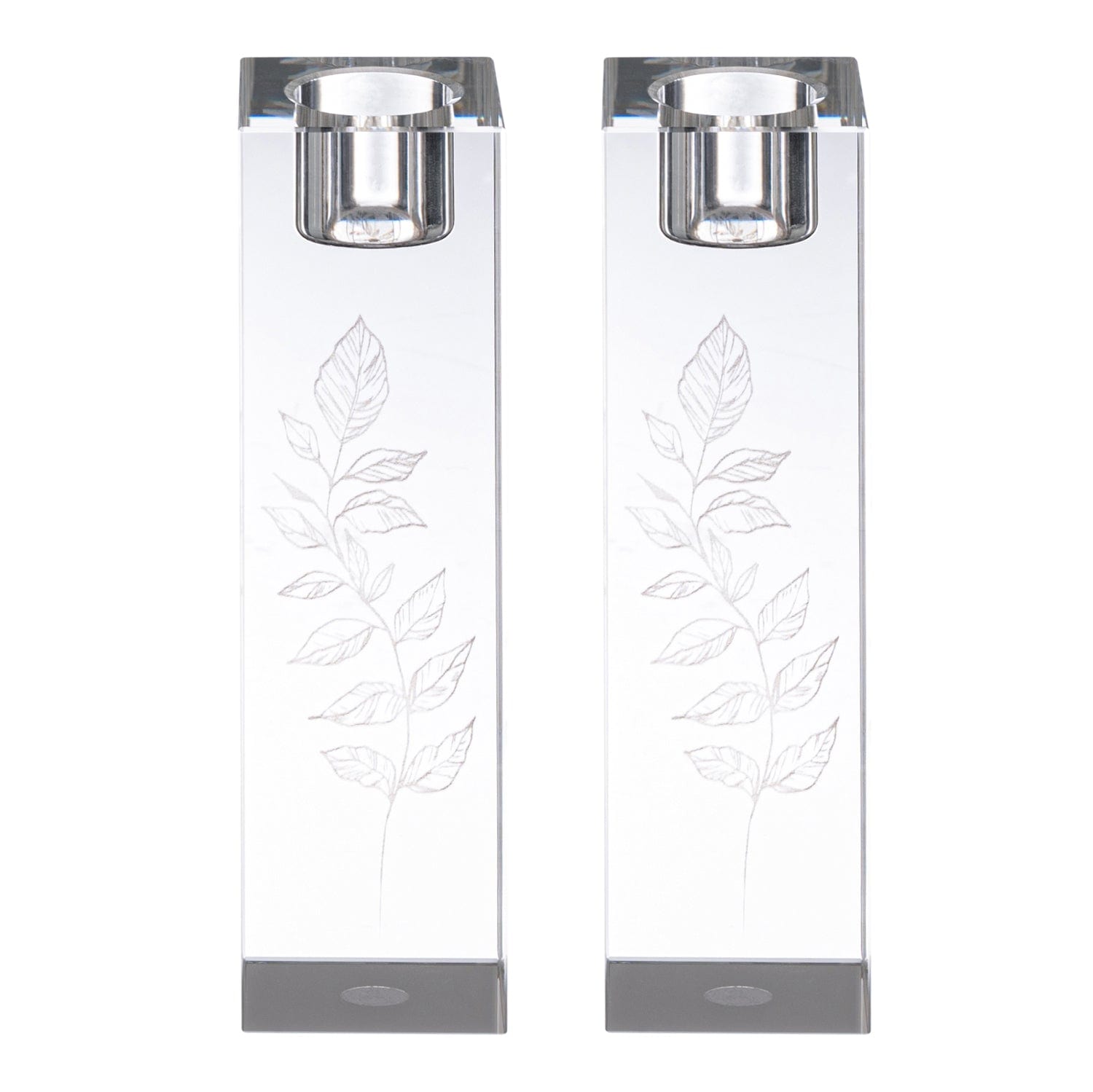 Engraved Crystal Candlesticks