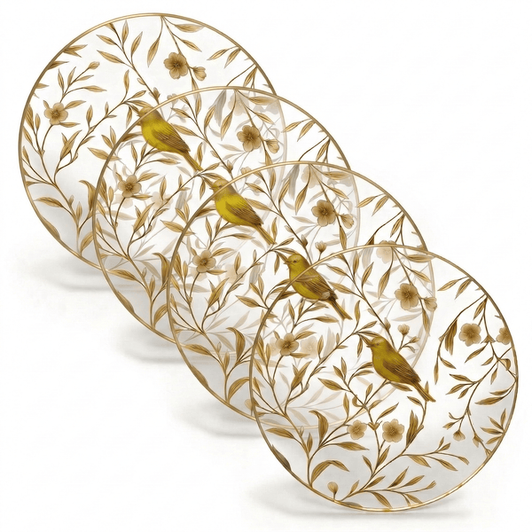 Floral Bird Chargers - Bird — hero shot | Judaica Square Lakewood
