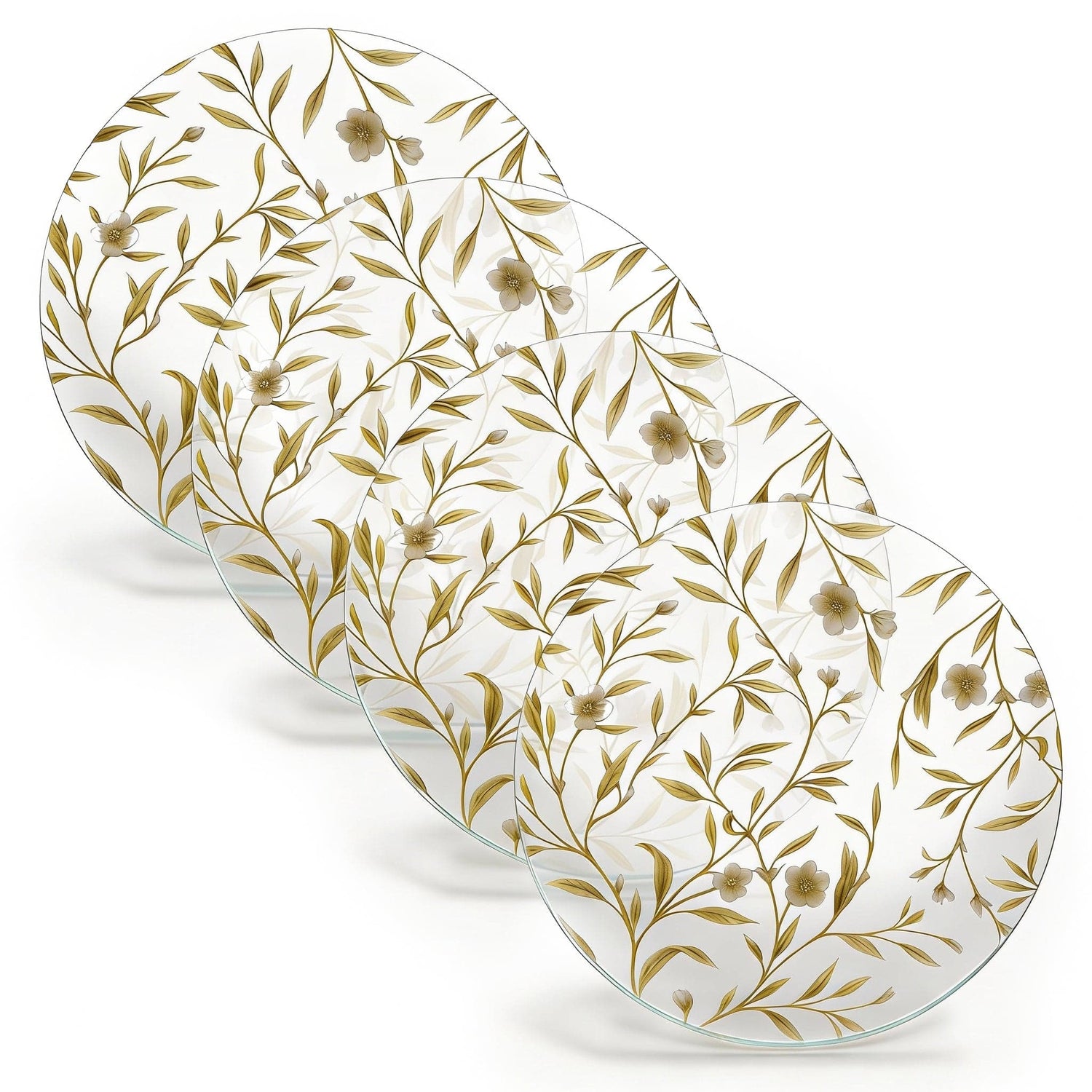Floral Bird Chargers — styled in-room | Judaica Square Lakewood