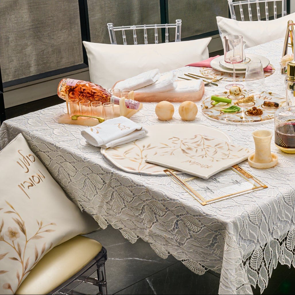 Floral Bird Pesach Set — detail view | Judaica Square Lakewood