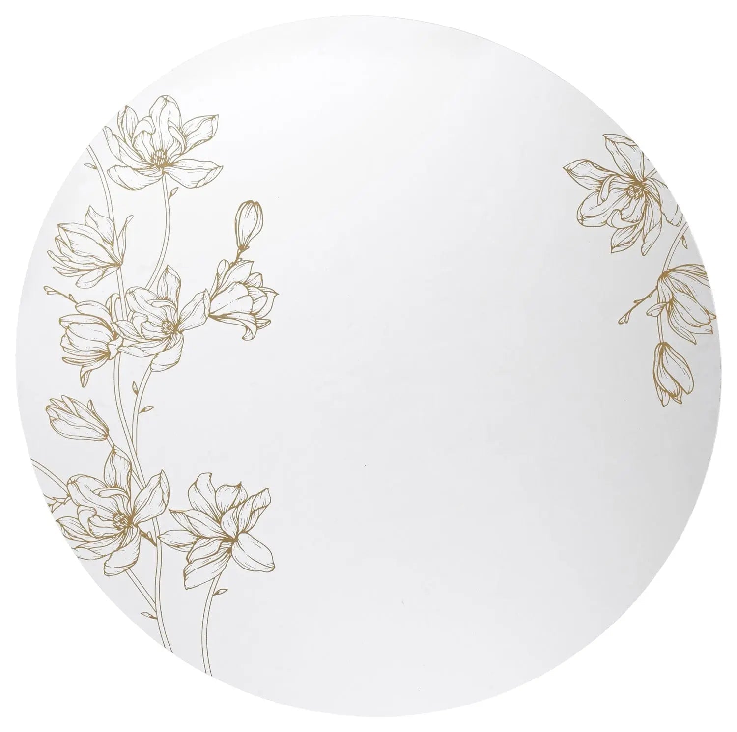 Floral Chargers — closeup | Judaica Square Lakewood
