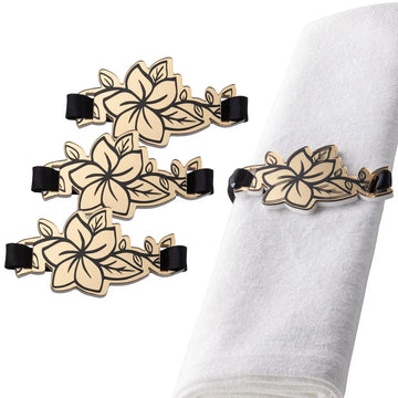Floral Napkin Wraps — lucite Napkin Rings