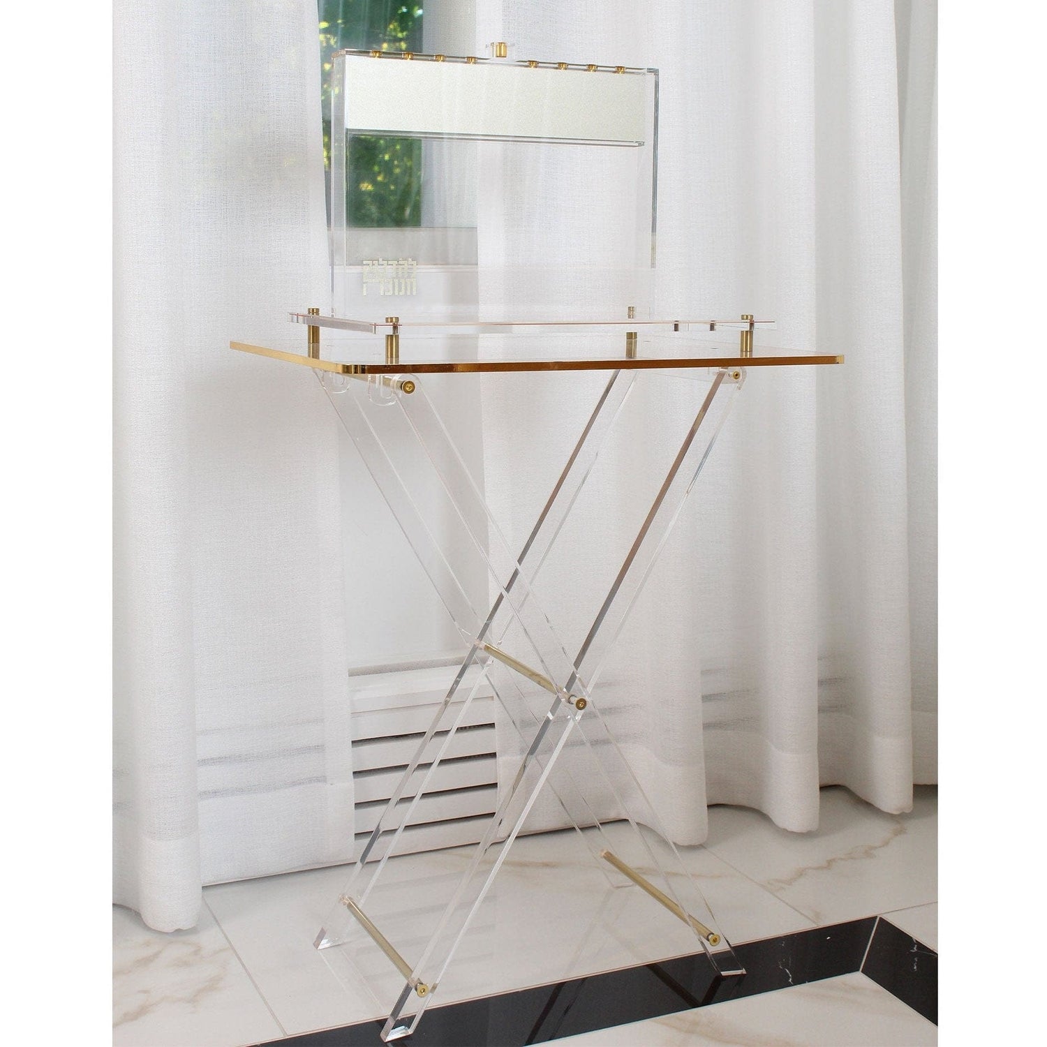 Folding Table / Menorah Table — detail view | Judaica Square Lakewood