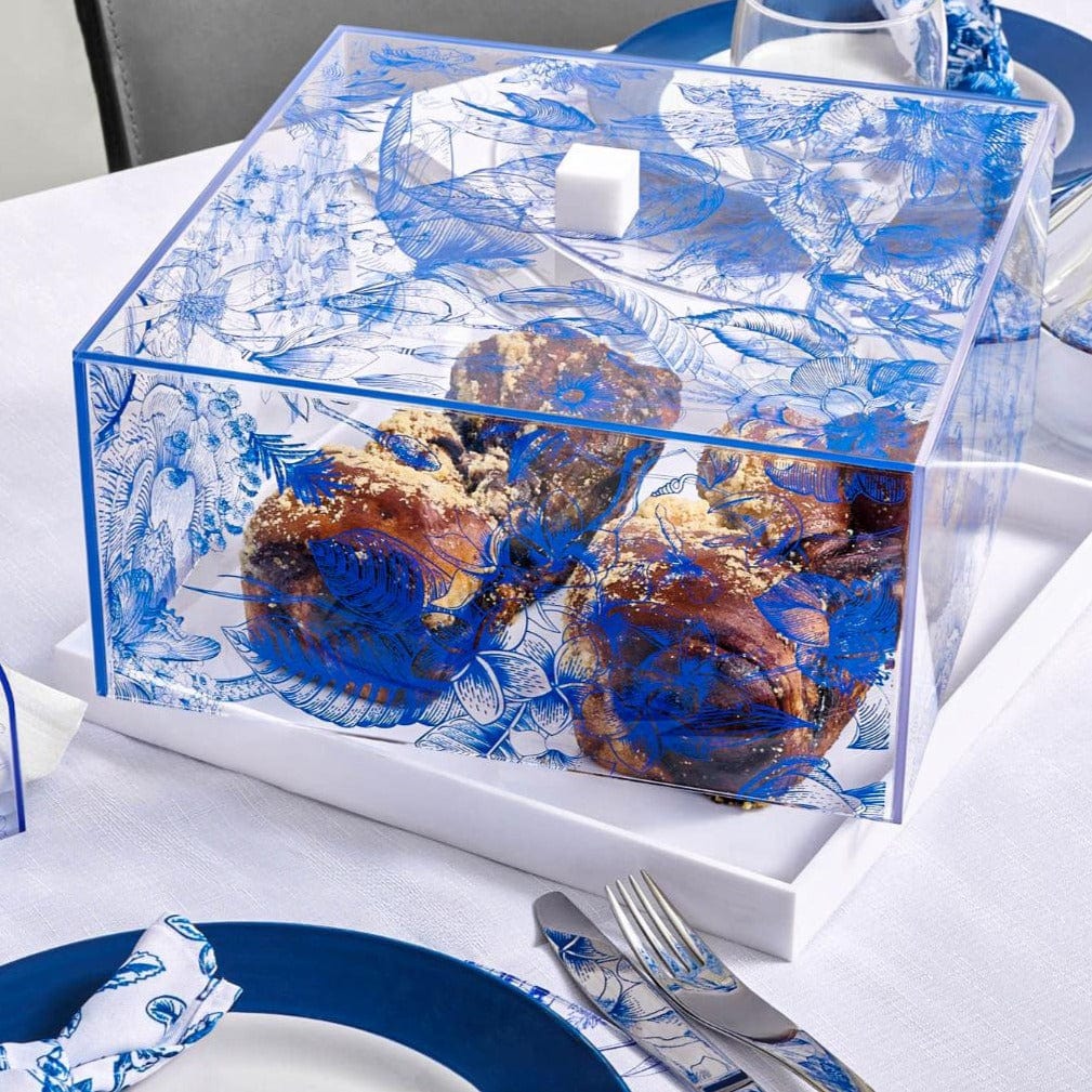 French Toile Cake Dome — detail view | Judaica Square Lakewood