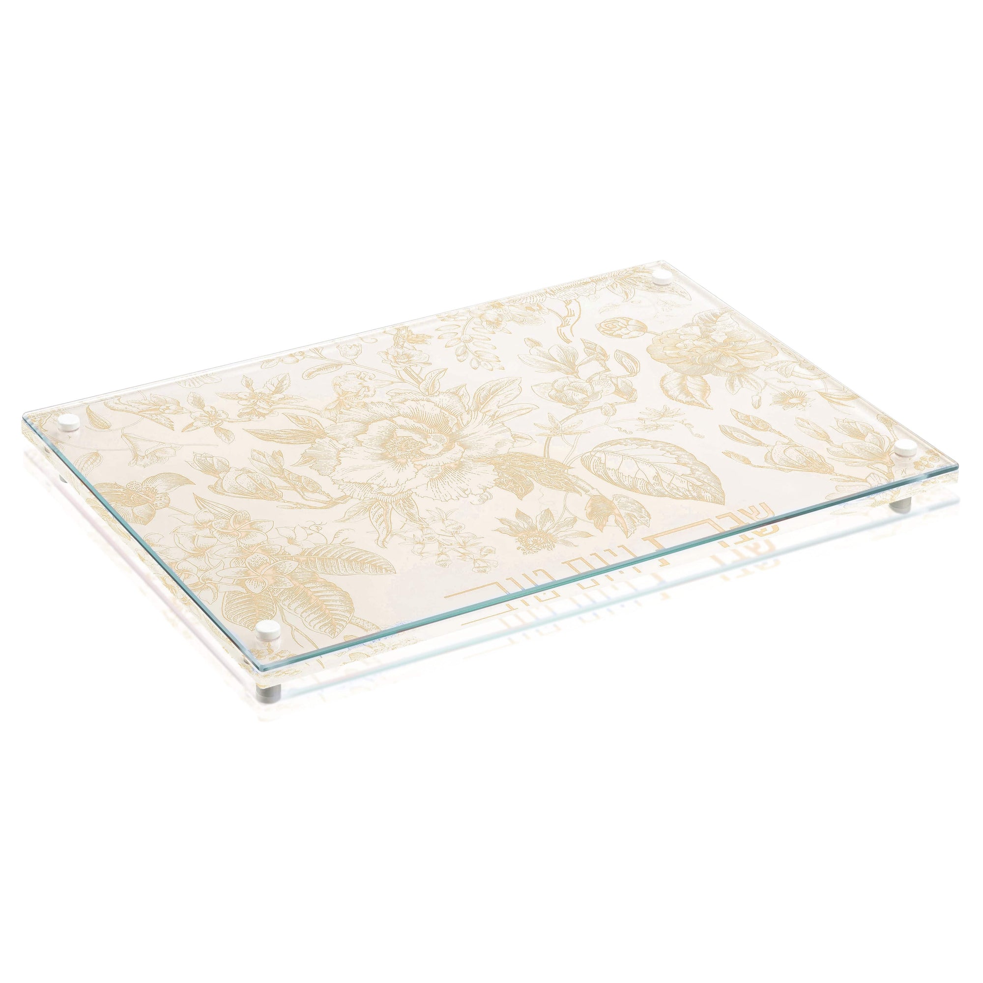 Gold French Toile Challah Pouch Set — styled in-room | Judaica Square Lakewood