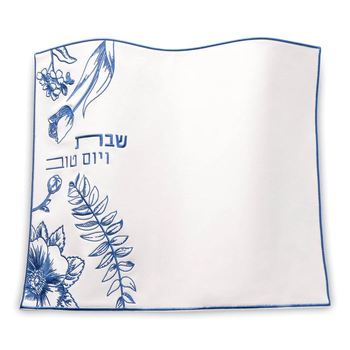 French Toile Challah Cover — leather | Judaica Square Lakewood