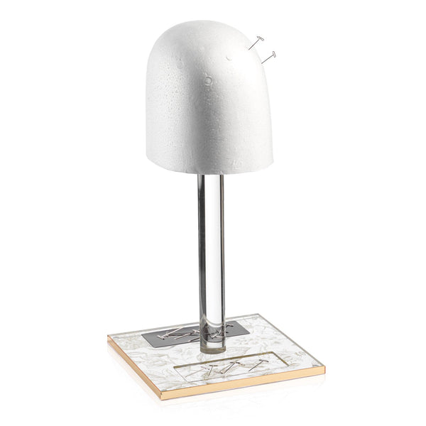 French Toile Lucite Wig Head — hero shot | Judaica Square Lakewood