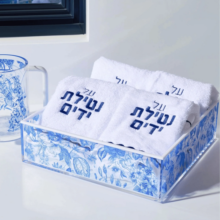 French Toile Towel Set — Finger Towel