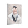 Gedolim Art R' Elyashiv - Light — light-toned gadol portrait on a floating lucite plaque wall art | Judaica Square Lakewood