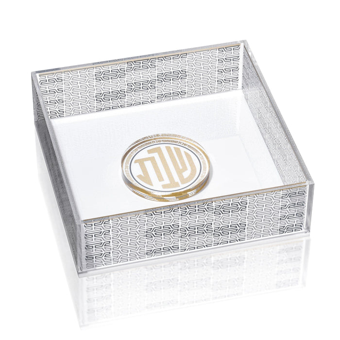 Geometric Napkin Holder — lucite | Judaica Square Lakewood