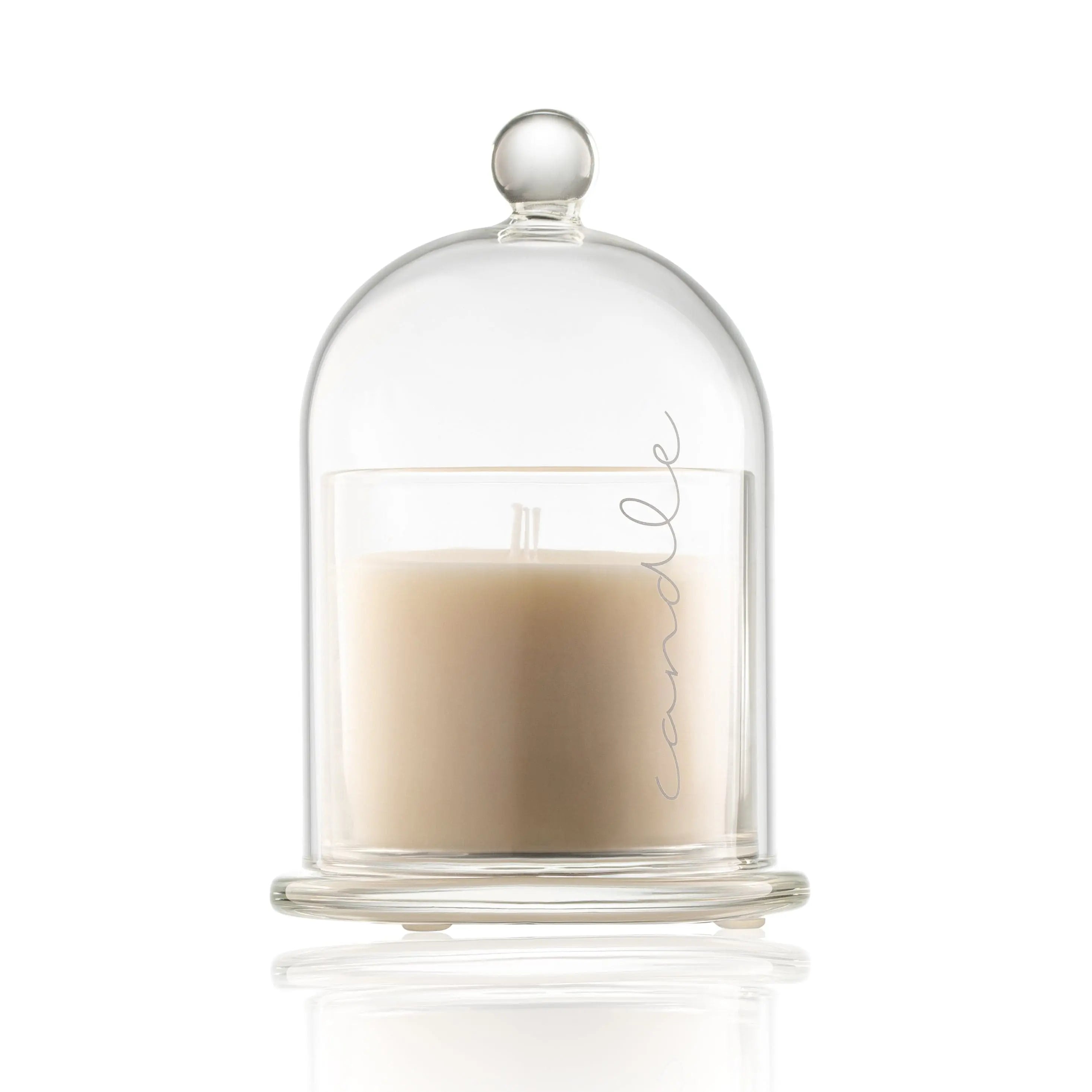 Glass Cloche Havdalah Candle — detail view | Judaica Square Lakewood