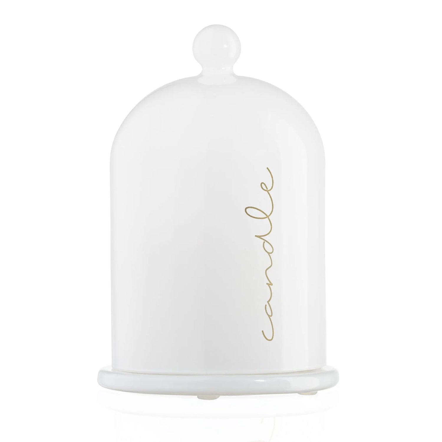 Glass Cloche Havdalah Candle — side detail | Judaica Square Lakewood