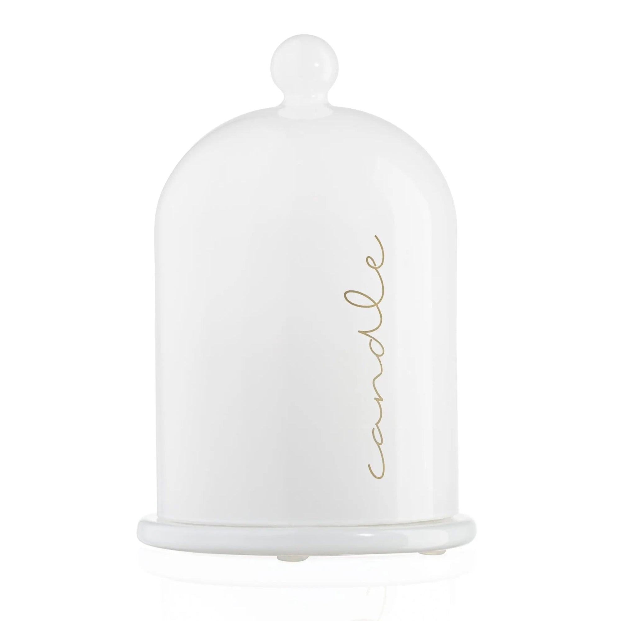 Glass Cloche Havdalah Candle — side detail | Judaica Square Lakewood