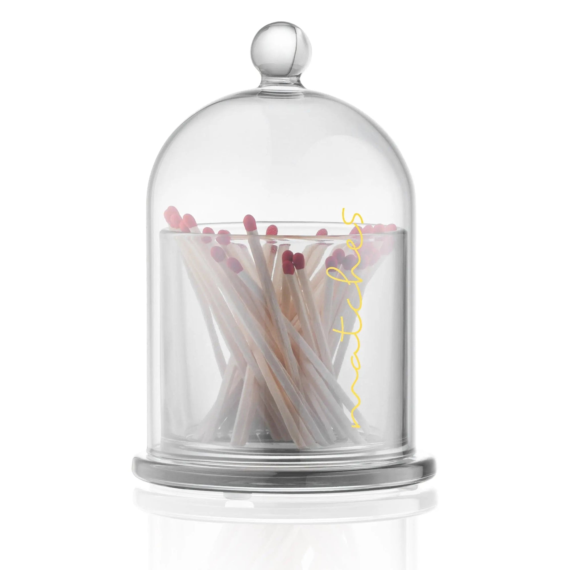 Glass Cloche Match Holder — detail view | Judaica Square Lakewood