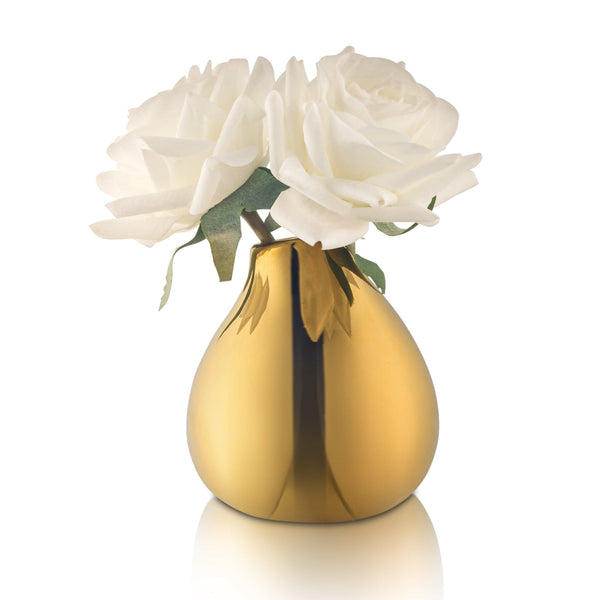 Gold Faux Floral Teardrop Vase | Judaica Square Lakewood