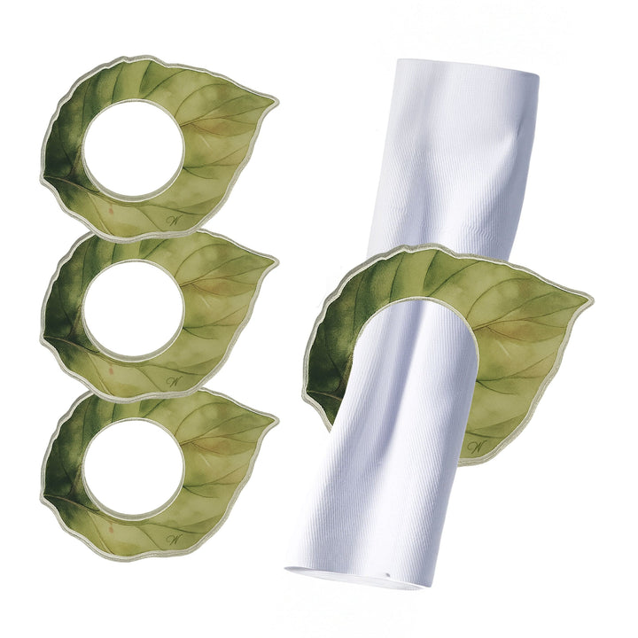 Green Leaf Napkin Rings — Napkin Rings