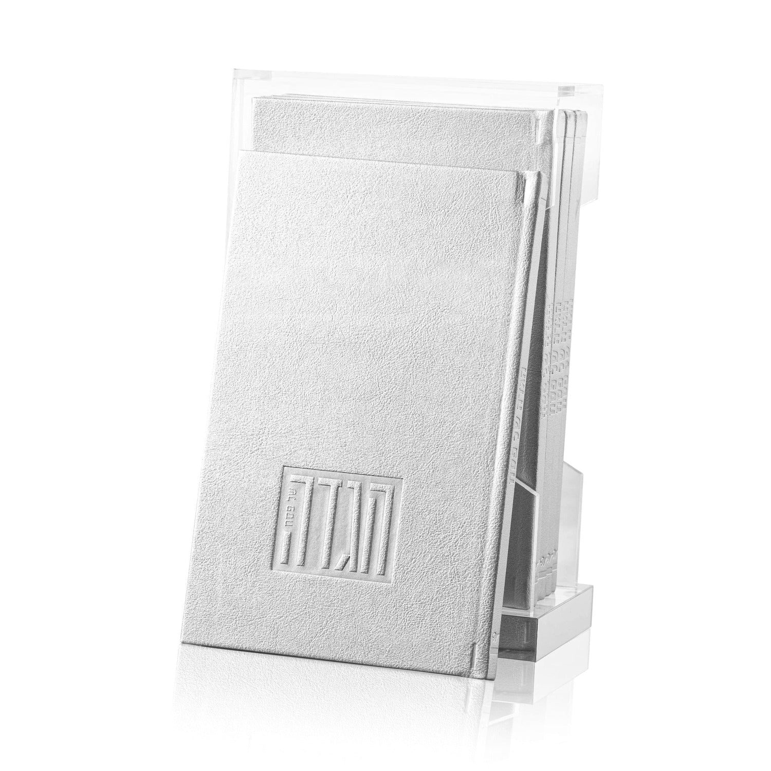 Painted Hardcover Leather & Lucite Haggadah Set — closeup | Judaica Square Lakewood