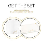 Hemstitch Gold Challah Board & Cover Set
