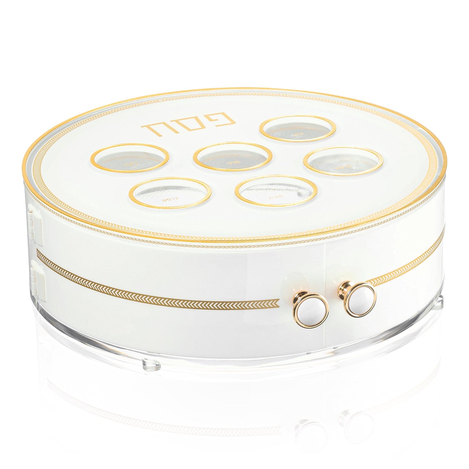 Herringbone 3 Level Seder Plate | Judaica Square Lakewood