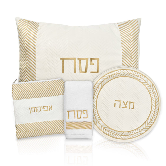 Herringbone Pesach Set — leather | Judaica Square Lakewood