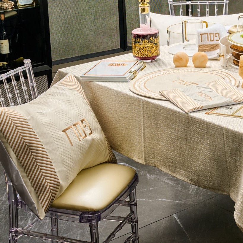 Herringbone Pesach Set — detail view | Judaica Square Lakewood