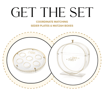 Inspired Seder Plate & Standing Matzah Box Set — leather