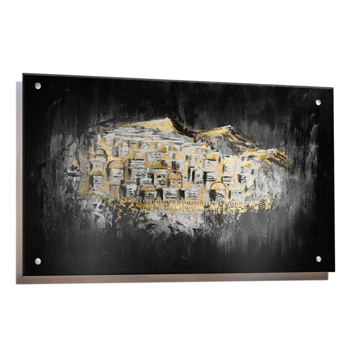 Jerusalem Hills of Gold Painting — lucite Wall Art | Judaica Square Lakewood