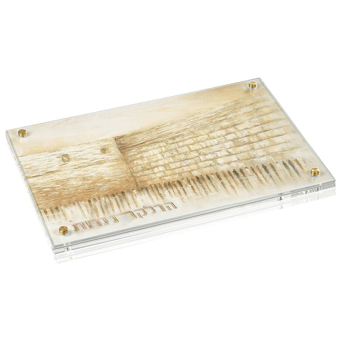 Jerusalem Taupe Hadlokas Neiros Tray — lucite | Judaica Square Lakewood
