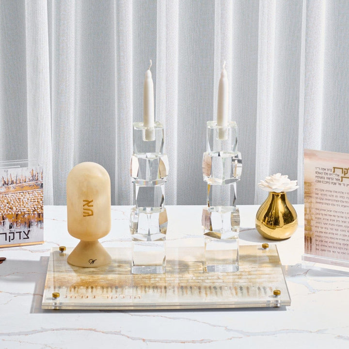 Jeruslaem Taupe Hadlokas Neiros Set — Candle Lighting