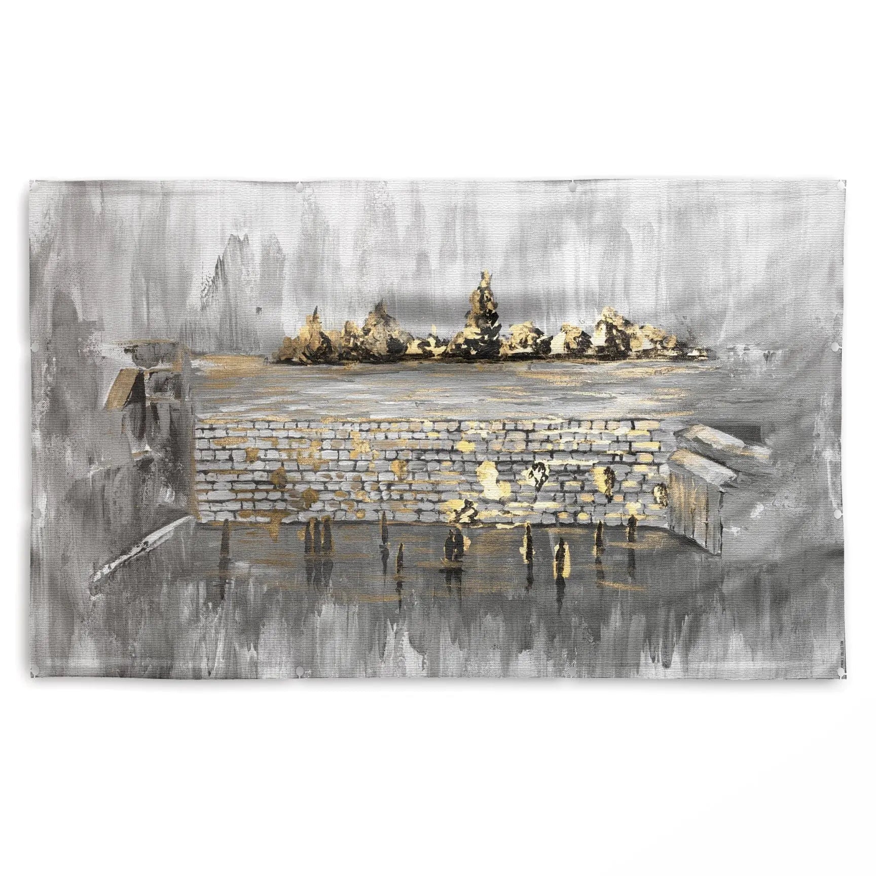 Kosel After Rain Vinyl Sukkah Decoration — hero shot | Judaica Square Lakewood