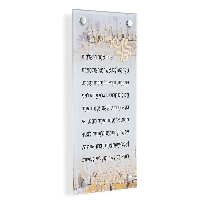 Kosel Asher Yatzar — lucite Wall Art | Judaica Square Lakewood