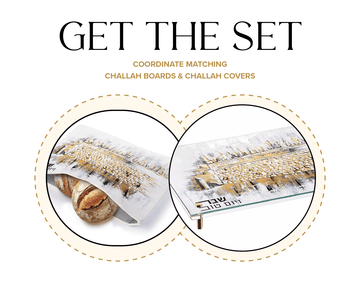 Kosel at Winter Painted Challah Set — lucite Judaica