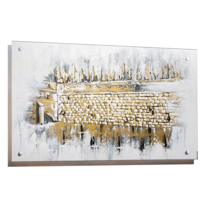 Kosel at Winter Painting — lucite Wall Art | Judaica Square Lakewood