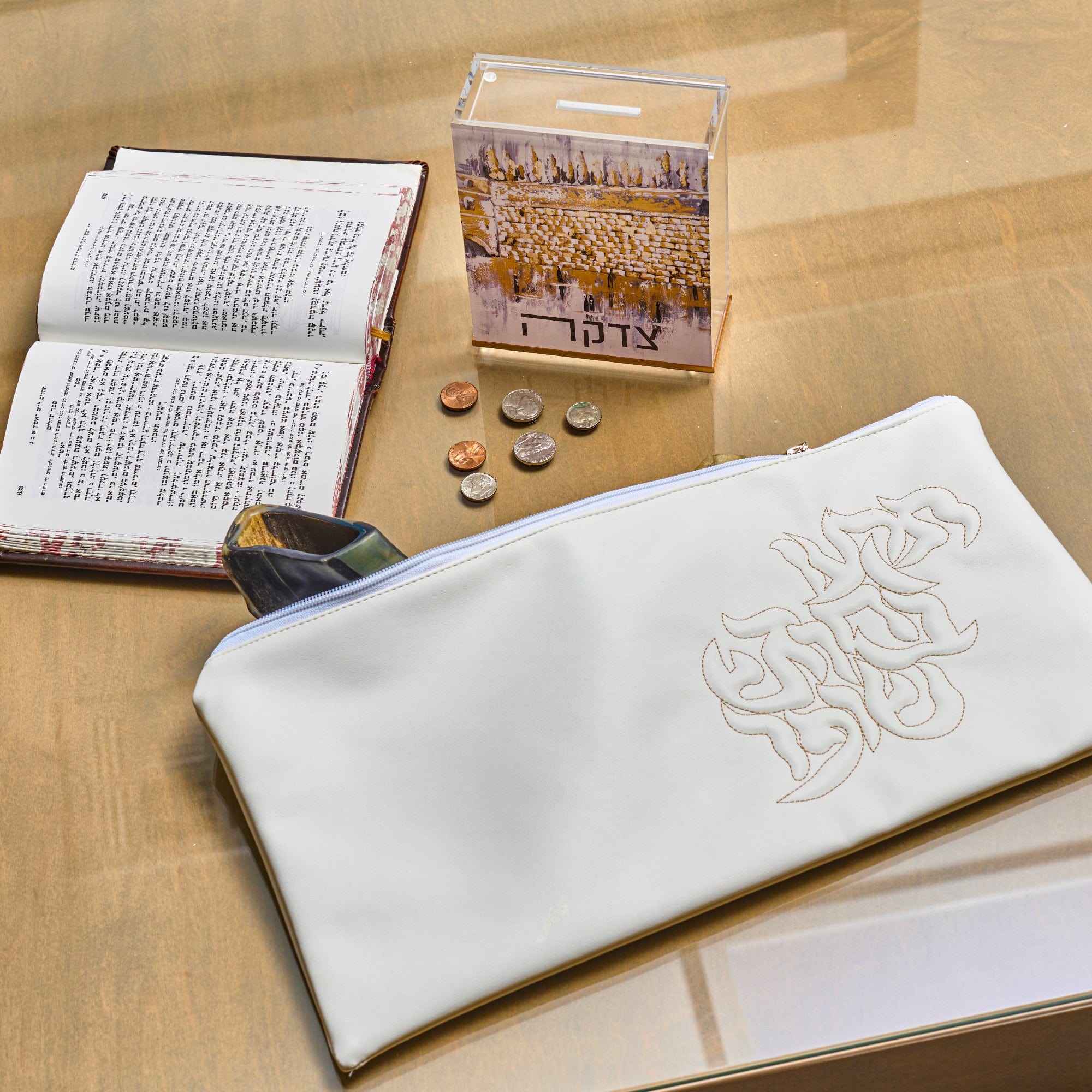 Kosel at Winter Tzedakah Box — reverse view | Judaica Square Lakewood